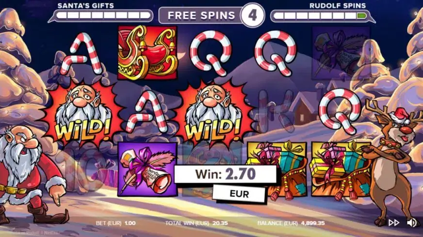 Santa vs Rudolf slot screenshot 