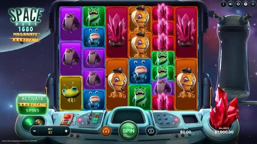 Space Wars XXXtreme Megaways slot screenshot 