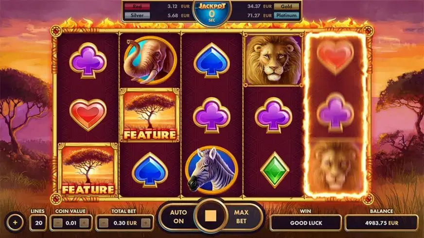 African King slot screenshot 