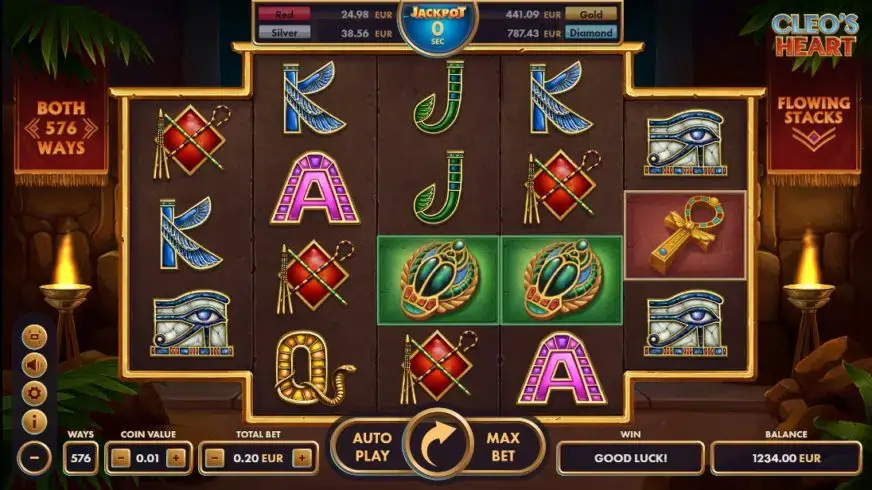 Cleo’s Heart slot screenshot 1