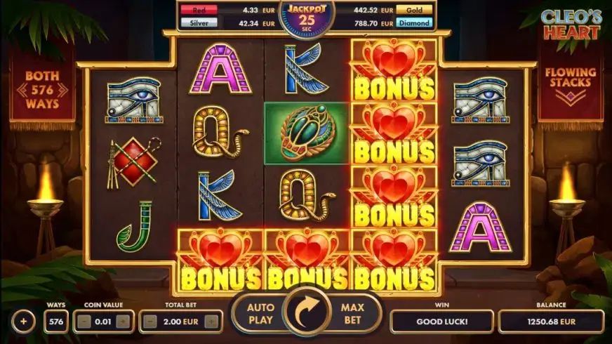 Cleo’s Heart slot screenshot 2