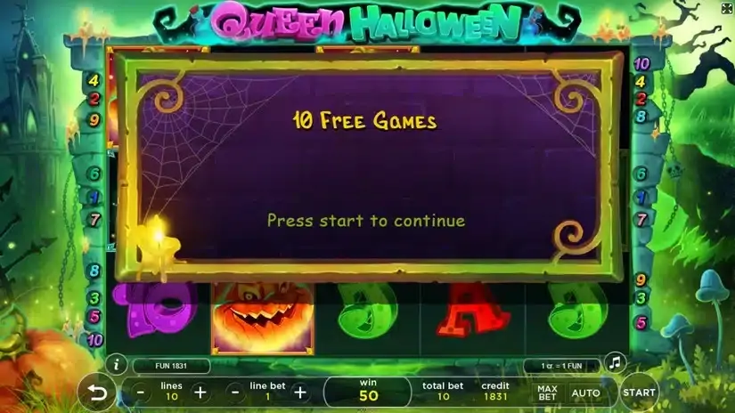 Queen Halloween slot screenshot 2