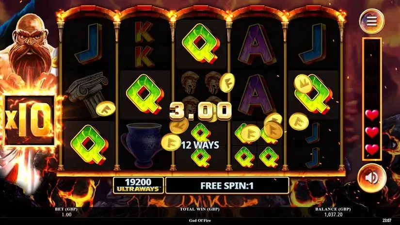 God of Fire slot screenshot 3