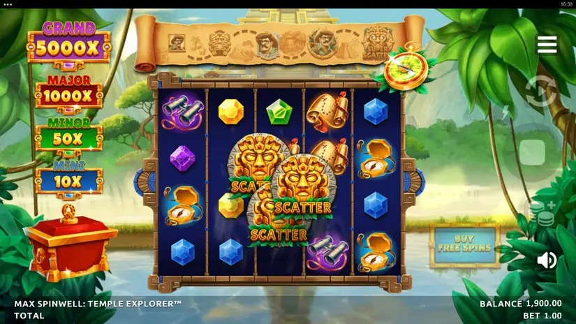 Max Spinwell Temple Explorer slot screenshot 2