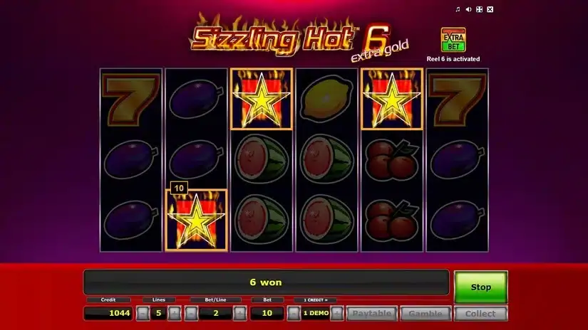 Sizzling Hot 6 Extra Gold slot screenshot 4