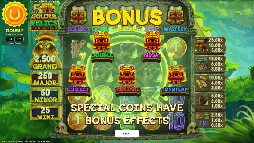 5 Golden Relics Hold & Win slot screenshot 3