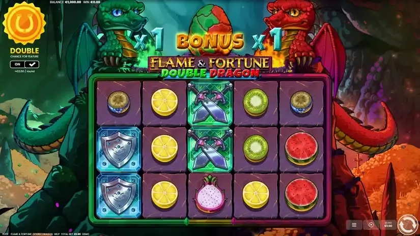 Flame & Fortune Double Dragon slot screenshot 1