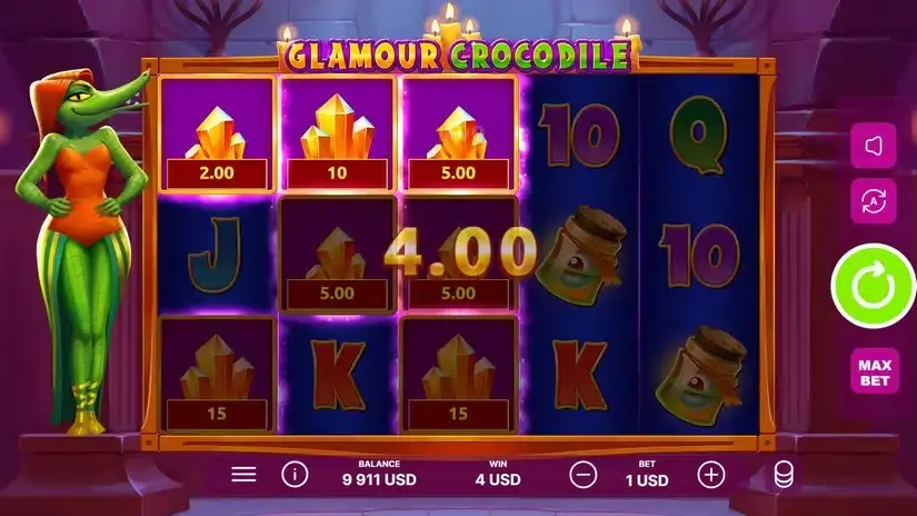 Glamour Crocodile slot screenshot 