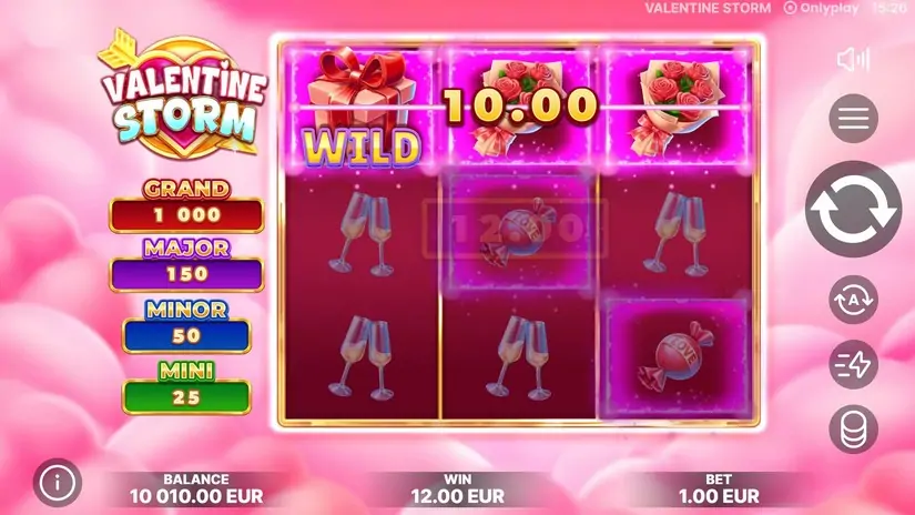 Valentine Storm slot screenshot 2