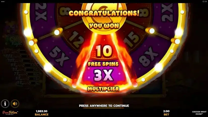 Chicken Night Fever slot screenshot 2