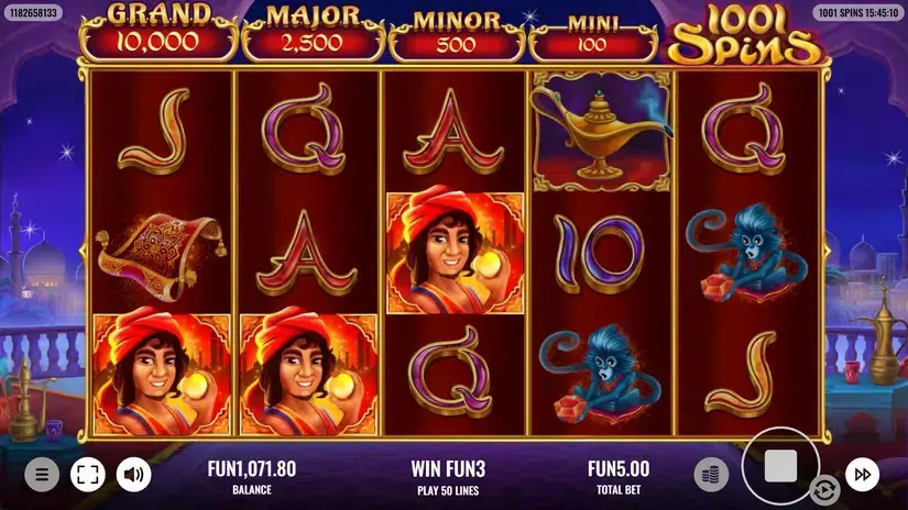 1001 Spins slot screenshot 