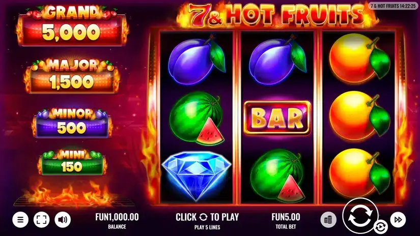7 & Hot Fruits slot screenshot 