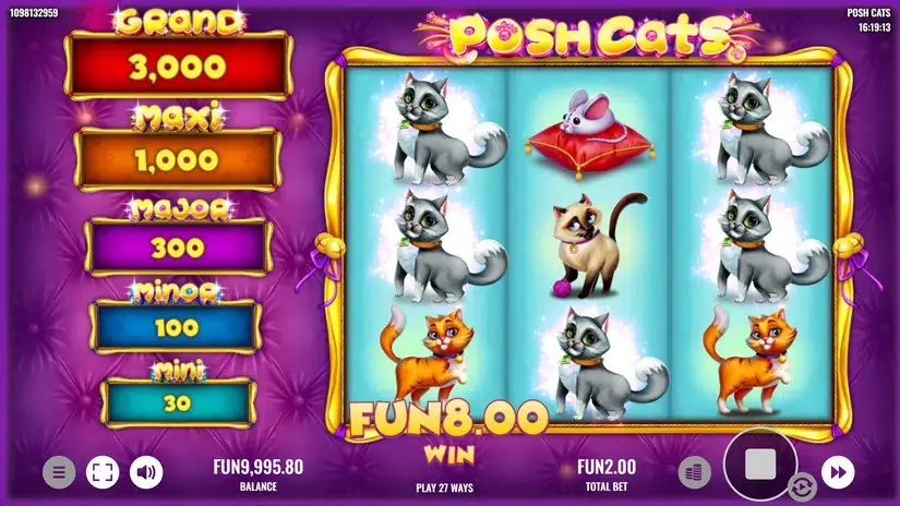 Posh Cats slot screenshot 2