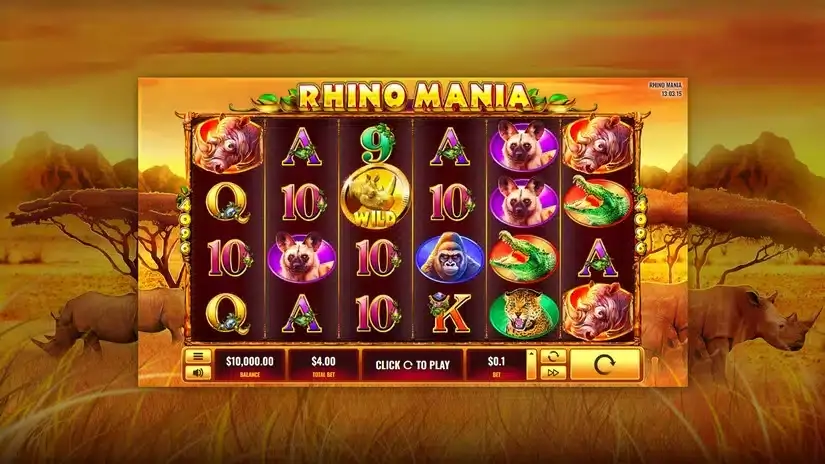 Rhino Mania slot screenshot 1