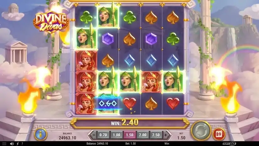 Divine Divas slot screenshot 