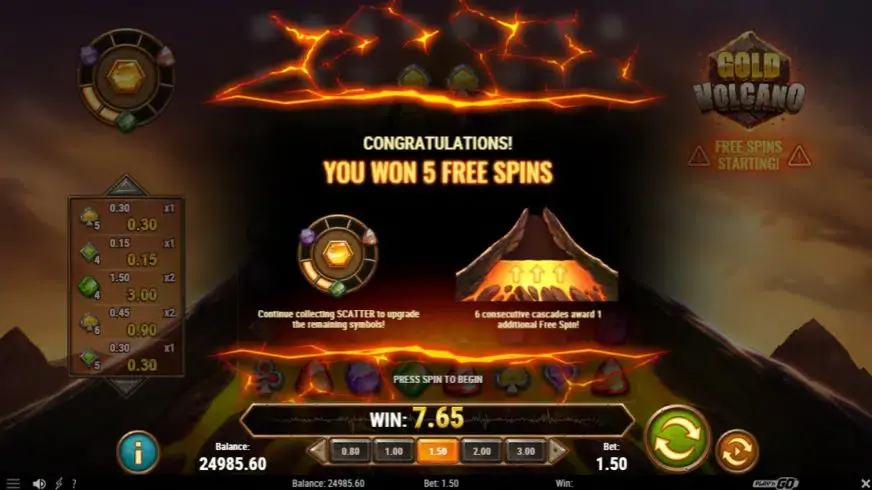 Gold Volcano slot screenshot 4