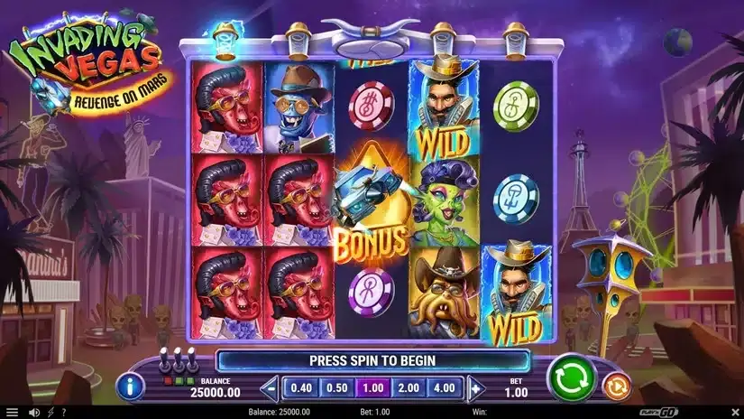 Invading Vegas Revenge on Mars slot screenshot 