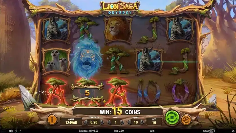 Lion Saga Odyssey slot screenshot 2
