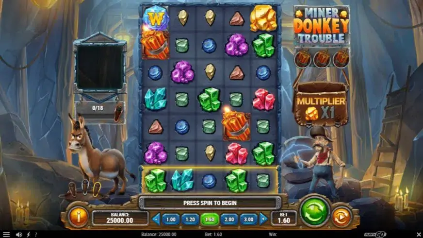 Miner Donkey Trouble slot screenshot 