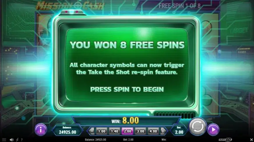 Mission Cash slot screenshot 4