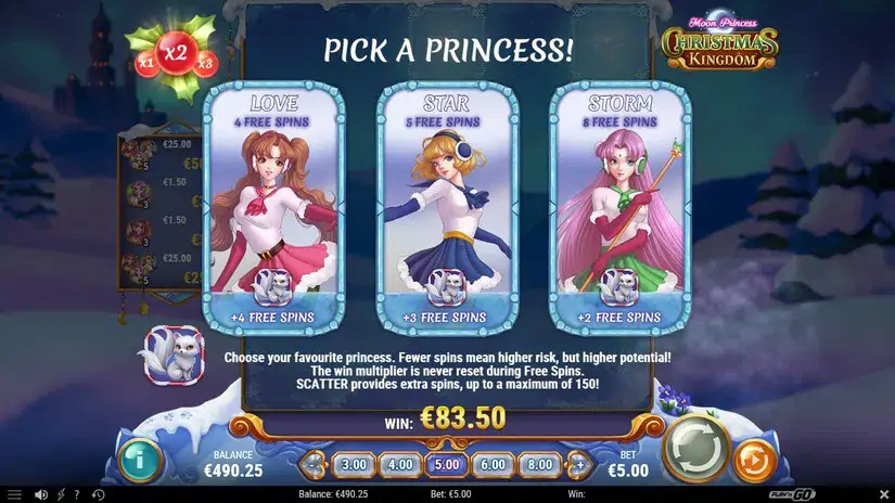 Moon Princess Christmas Kingdom slot screenshot 5