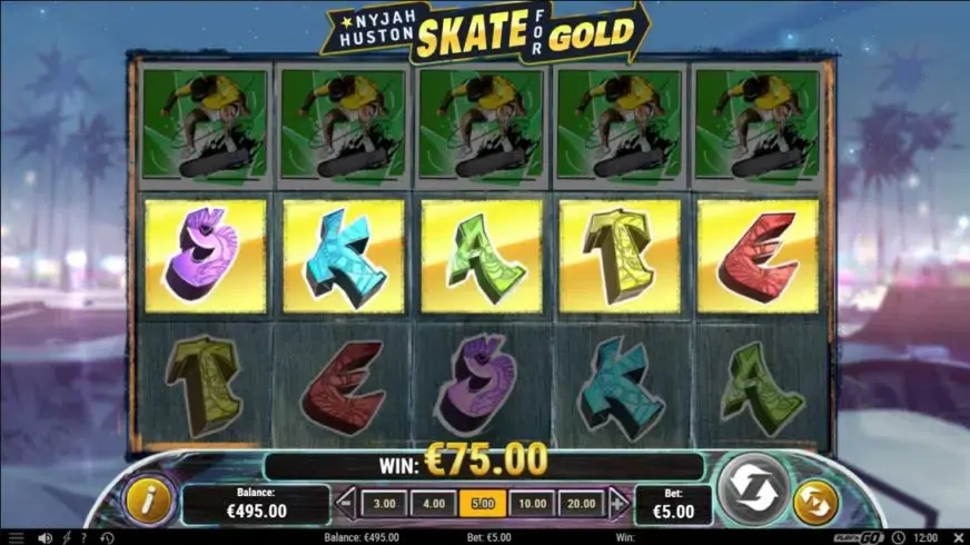 Nyjah Huston – Skate for Gold slot screenshot 4