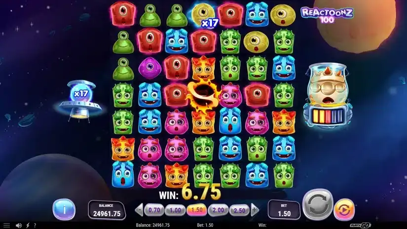 Reactoonz 100 slot screenshot 5