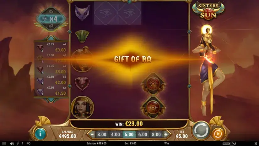 Sisters of the Sun slot screenshot 2