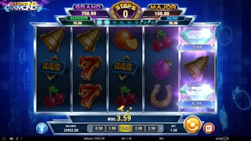 Stepping Diamonds slot screenshot 3