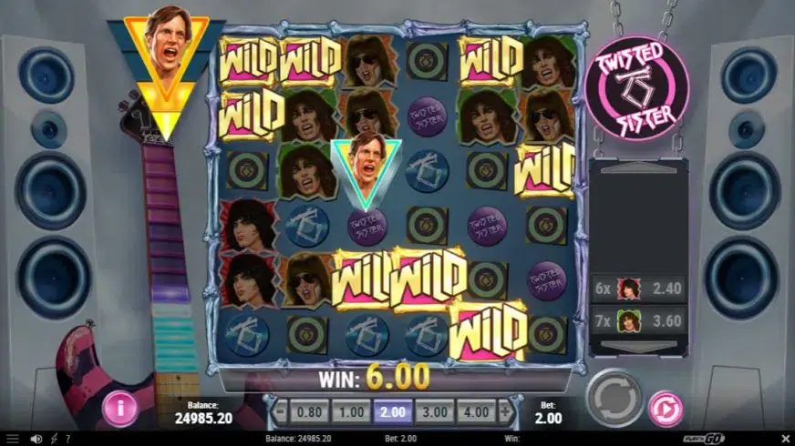 Twisted Sister slot screenshot 2