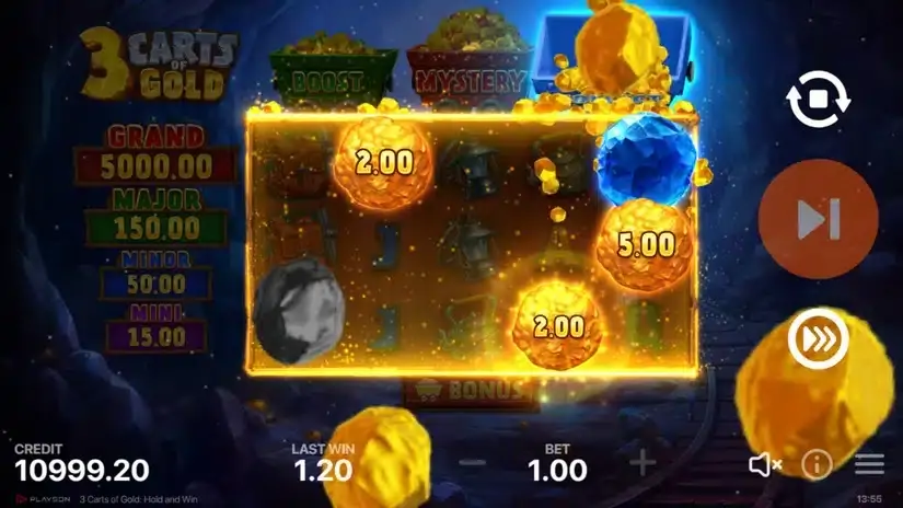 3 Carts of Gold: Hold and Win slot screenshot 3
