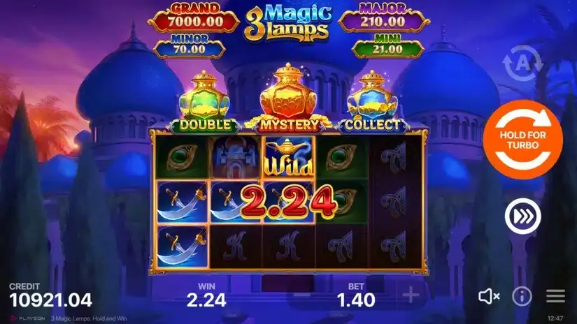3 Magic Lamps: Hold and Win slot screenshot 3