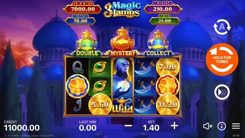 3 Magic Lamps: Hold and Win slot screenshot 1