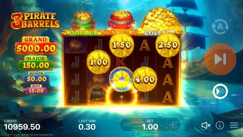 3 Pirate Barrels: Hold and Win slot screenshot 2