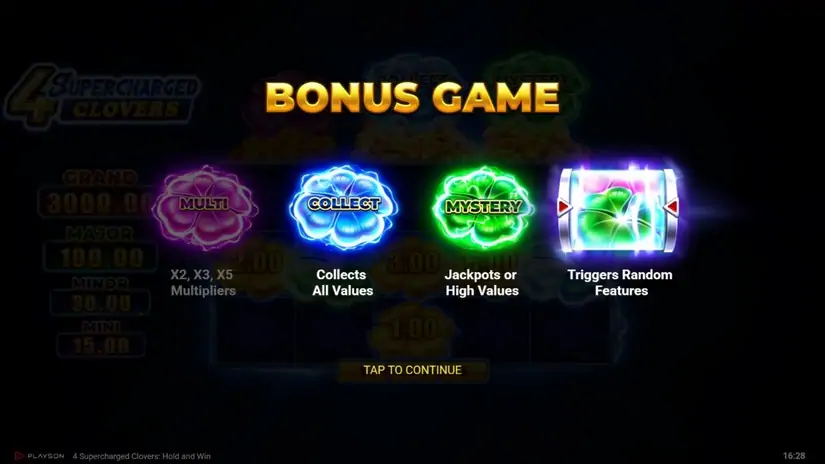 4 Supercharged Clovers: Hold and Win slot screenshot 3
