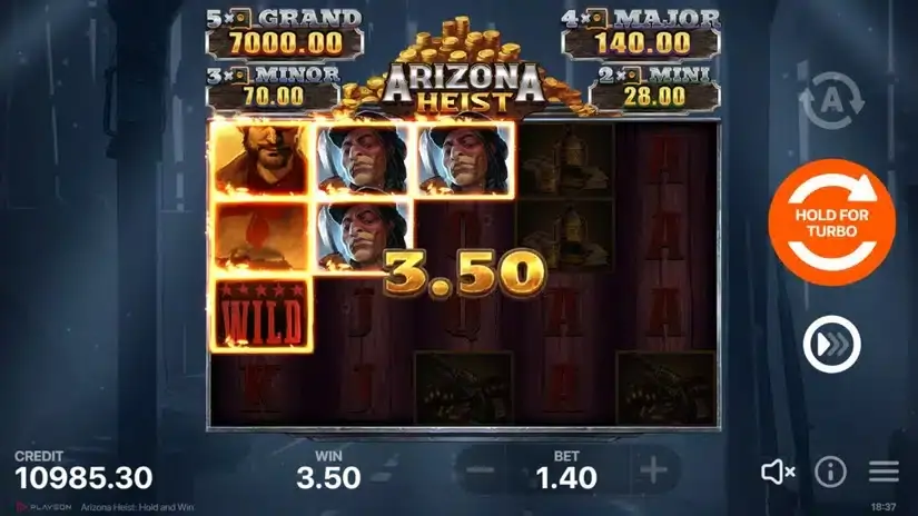 Arizona Heist: Hold and Win slot screenshot 2