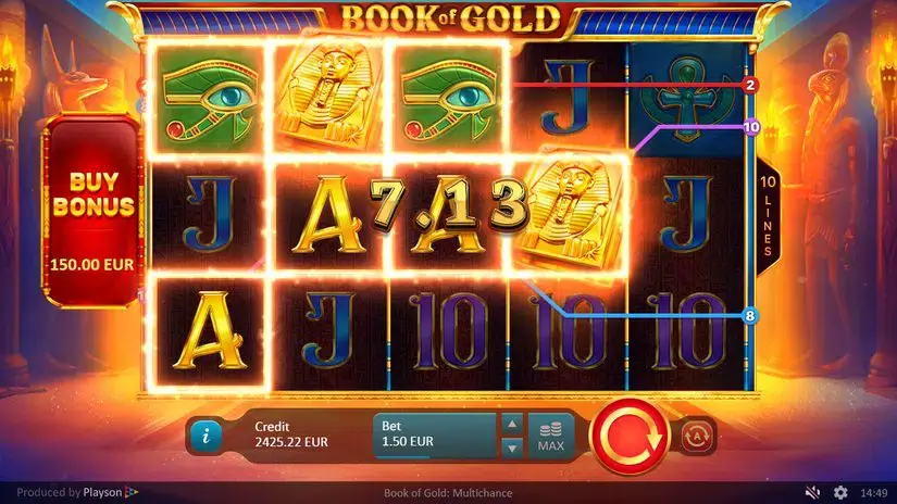 Book of Gold Multichance slot screenshot 6