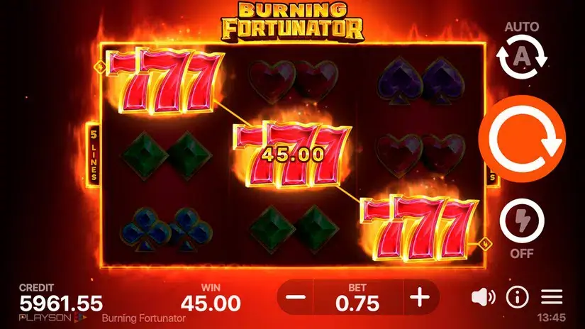 Burning Fortunator slot screenshot 5