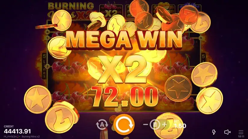 Burning Wins x2 slot screenshot 5