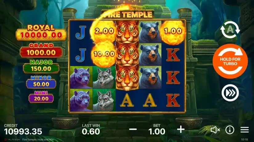 Fire Temple: Hold and Win slot screenshot 2