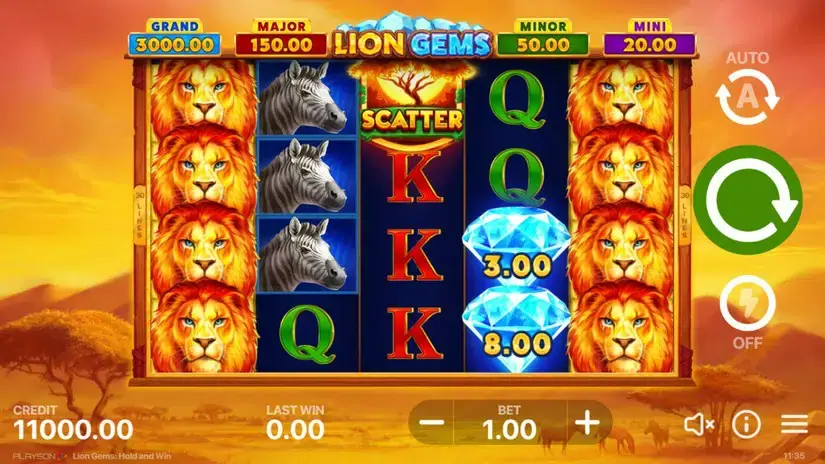 Lion Gems: Hold and Win slot screenshot 3