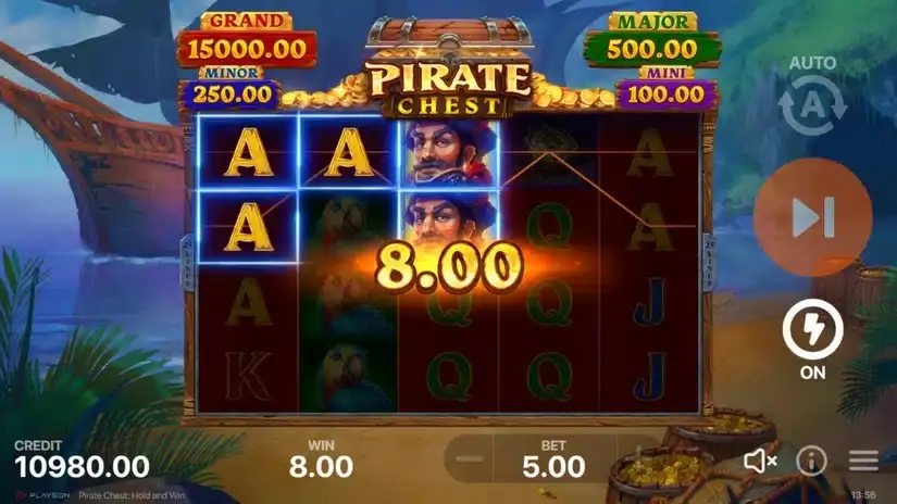 Pirate Chest: Hold and Win slot screenshot 2