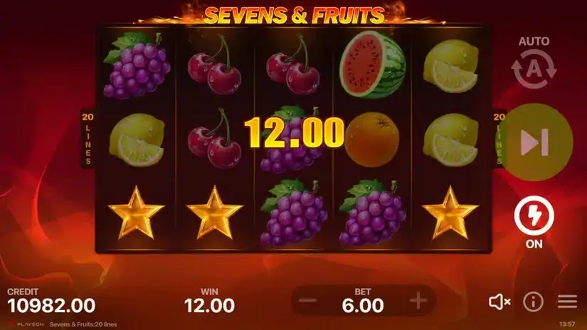 Sevens&Fruits: 20 Lines slot screenshot 4