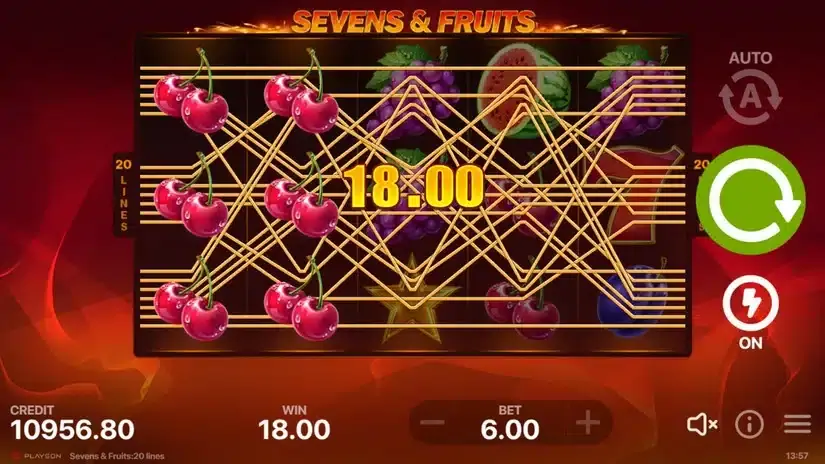 Sevens&Fruits: 20 Lines slot screenshot 2
