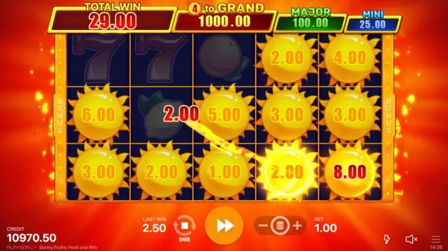 Sunny Fruits: Hold and Win slot screenshot 4