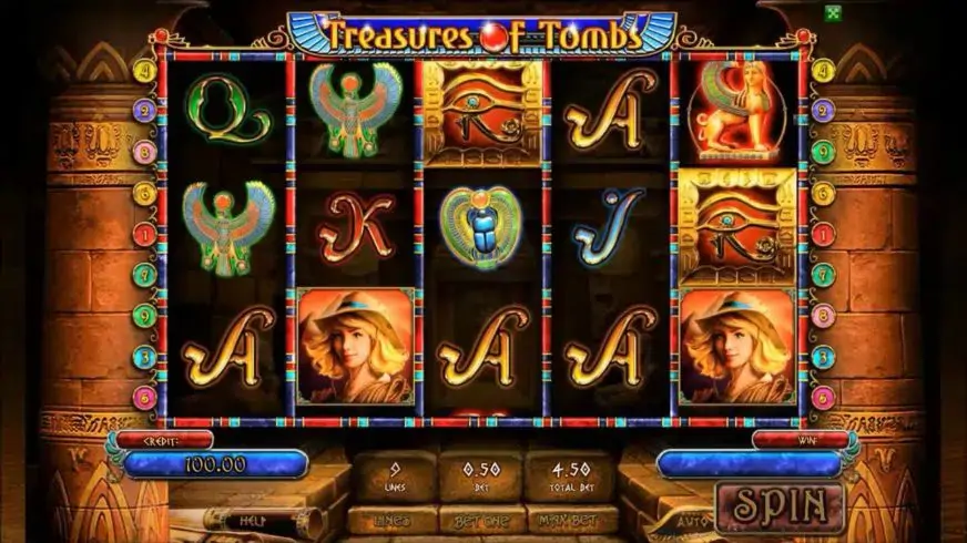 Treasures of Tombs Hidden Gold slot screenshot 2