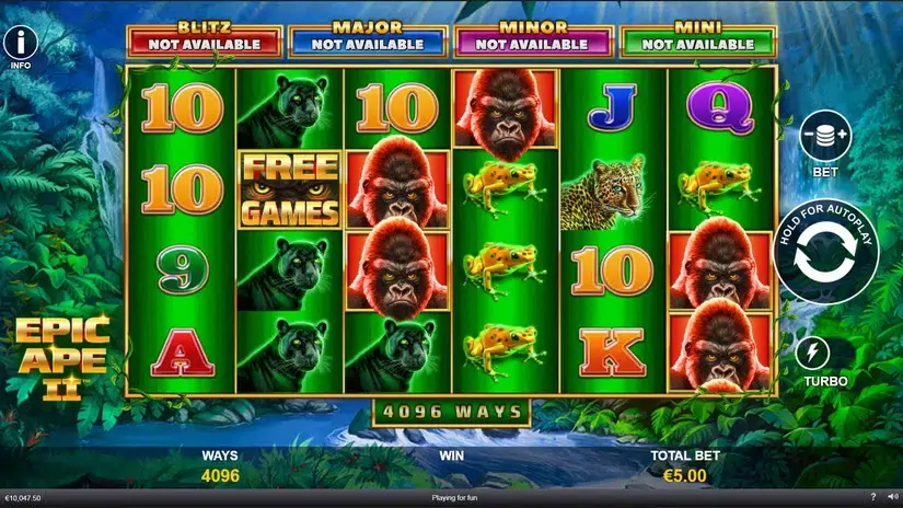 Epic Ape 2 slot screenshot 2