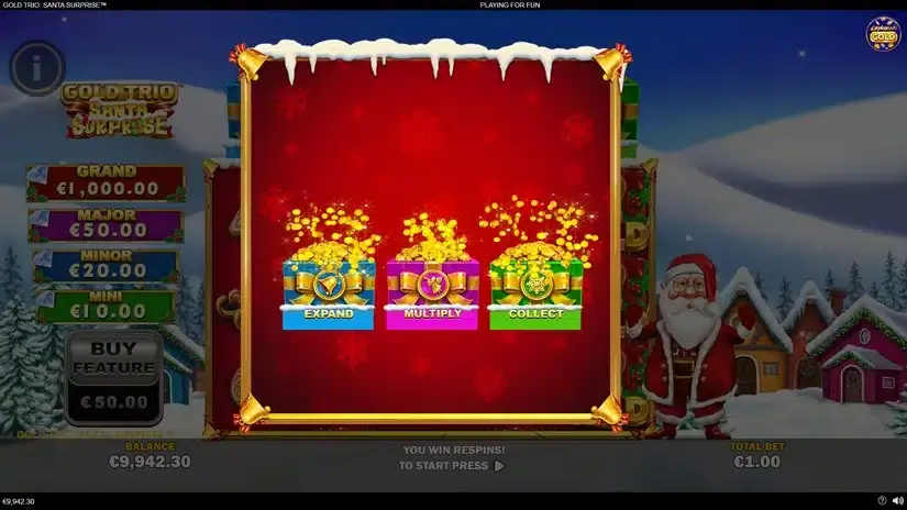 Gold Trio Santa Surprise slot screenshot 2