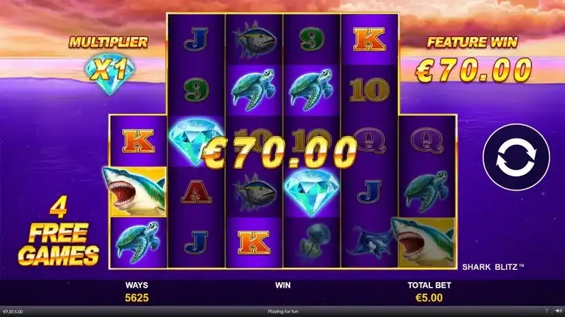 Shark Blitz slot screenshot 