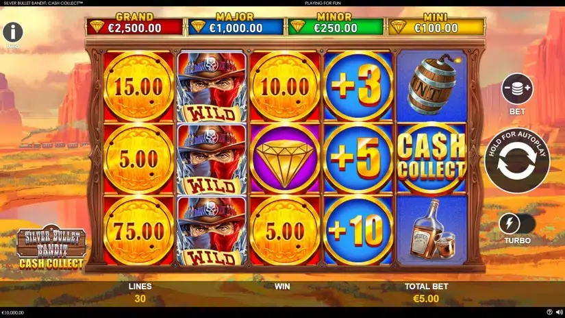 Silver Bullet Bandit Cash Collect slot screenshot 1